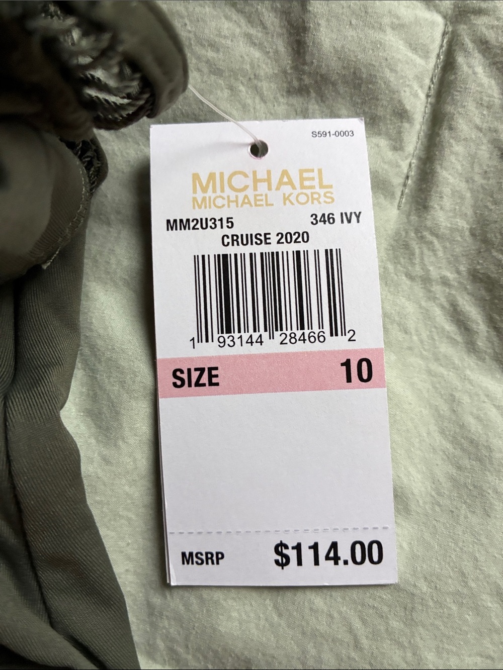 Michael Kors Olive One-Piece Swimsuit with Decorative Trim - Picture 2 of 2
